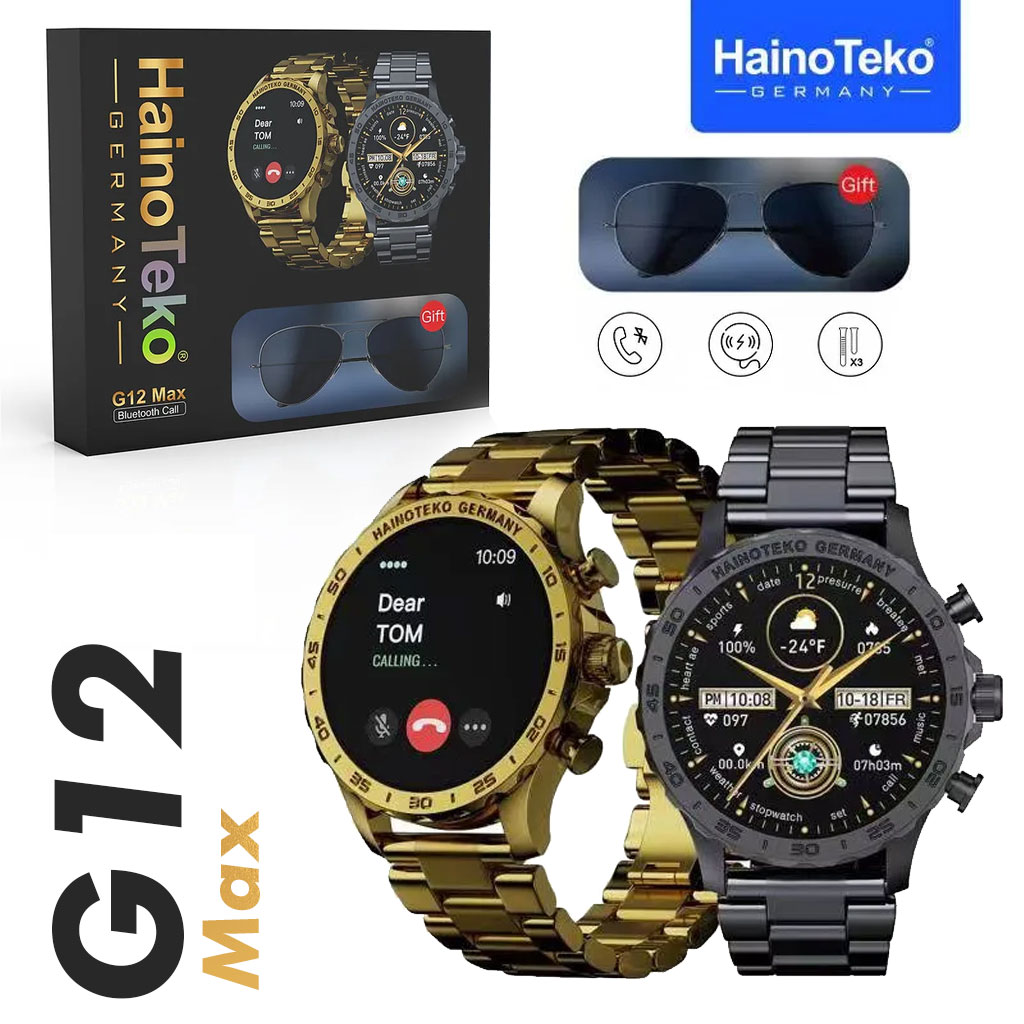 ساعة ذكية بسوارين ونظارات عصرية أصلية من هاينوتيكو  Haino Teko G12